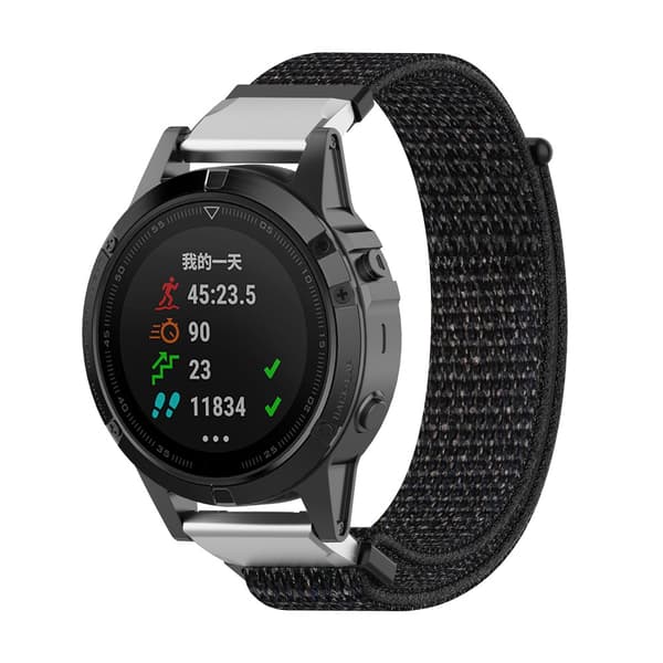 Nylonarmbånd Garmin Fenix E 47mm Sort