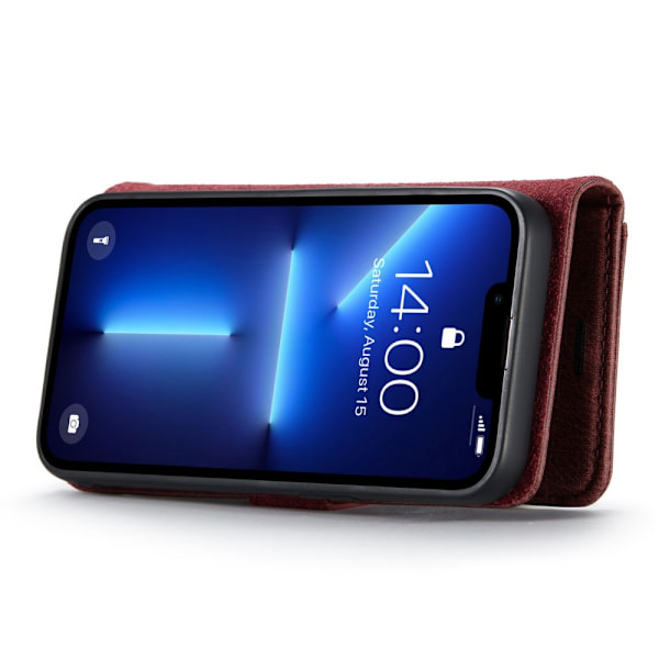 DG.MING 2-in-1 Magnet Wallet iPhone 15 Pro Max Red