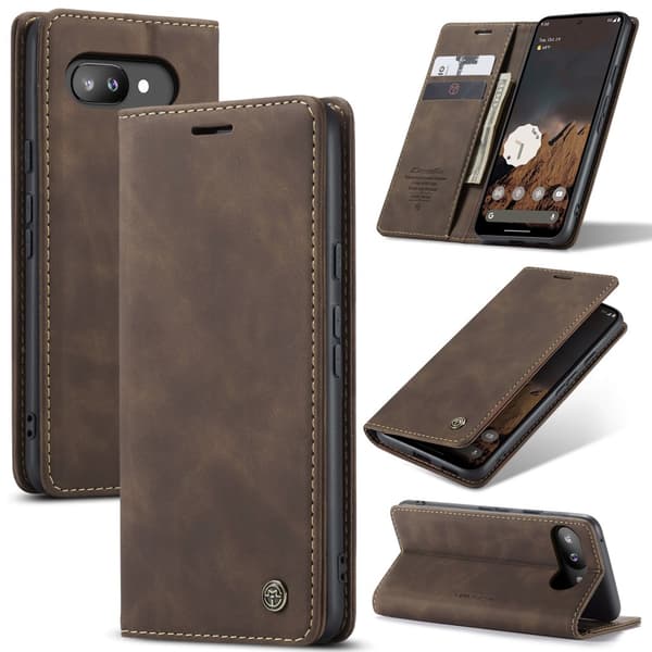 CaseMe Slim Plånboksfodral Google Pixel 9a Brun