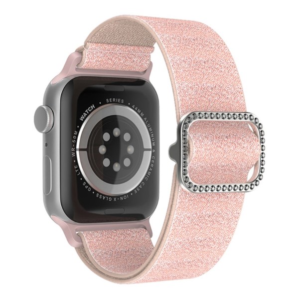 Elastiskt Nylonarmband Apple Watch 45mm Series 9 Glitter Rosa