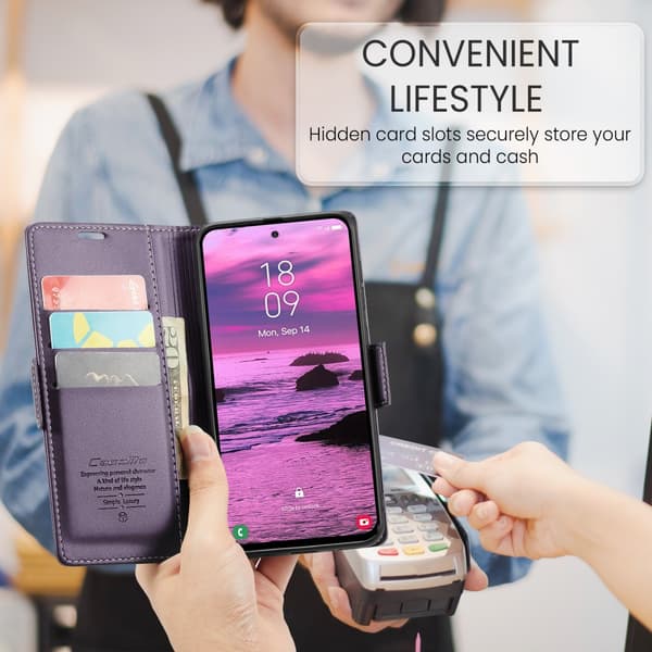 CaseMe Slim Plånboksfodral RFID-skydd Samsung Galaxy S25 Edge Li