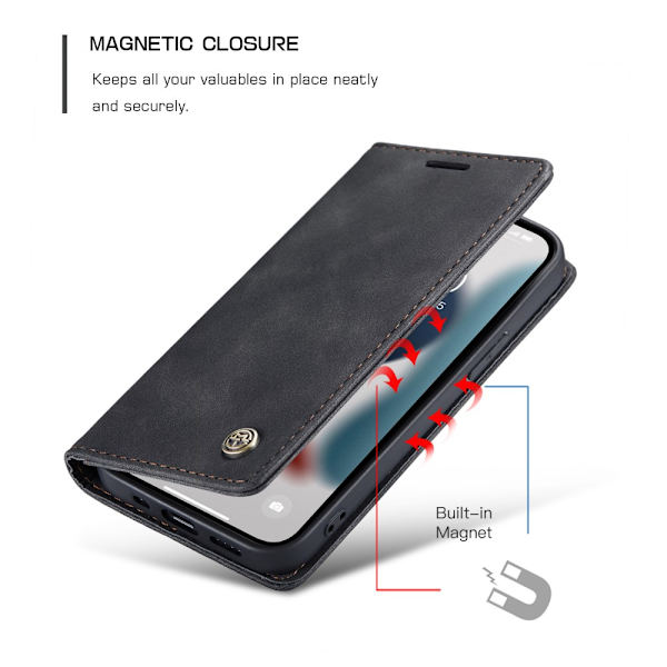 CaseMe Slim Pungetui iPhone 13 Pro Max Sort