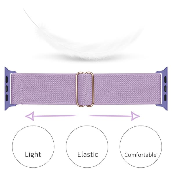 Elastisk Nylonrem til Apple Watch 45mm Series 9 Lilla
