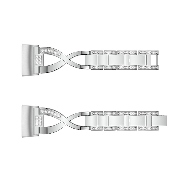Rhinestone Krystalarmbånd Fitbit Charge 3/4 Sølv