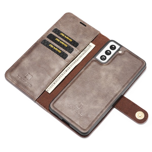 DG.MING 2-in-1 Magnet Wallet Samsung Galaxy S21 Brown