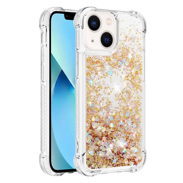 Glitter Bling TPU Skal iPhone 14 Guld