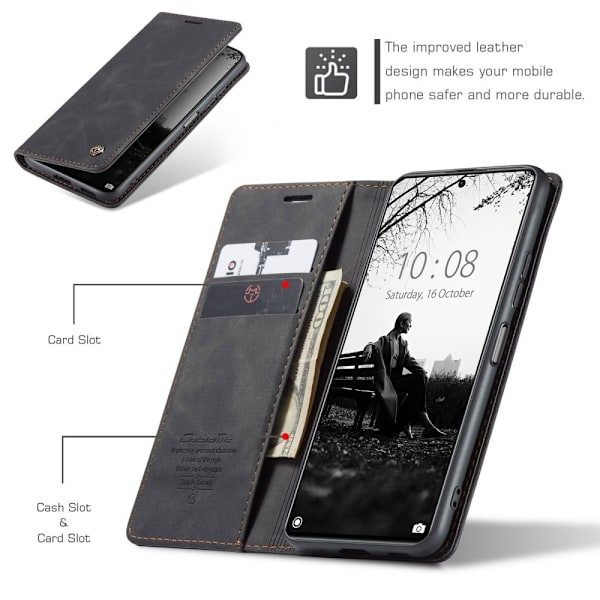 CaseMe Slim Pungetui Xiaomi 11T/11T Pro Sort