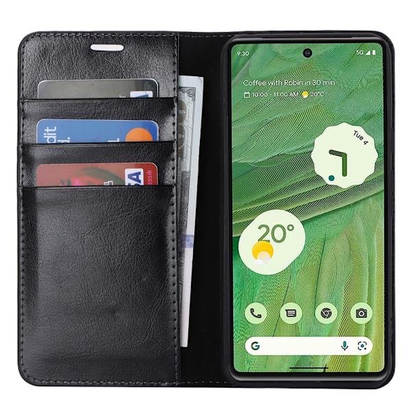 Mobilcover Google Pixel 8 Pro Ægte Læder Sort