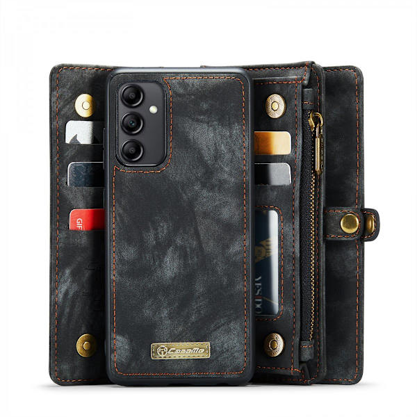 CaseMe Multi-Slot 2 i 1 Plånboksfodral Galaxy A14 Musta