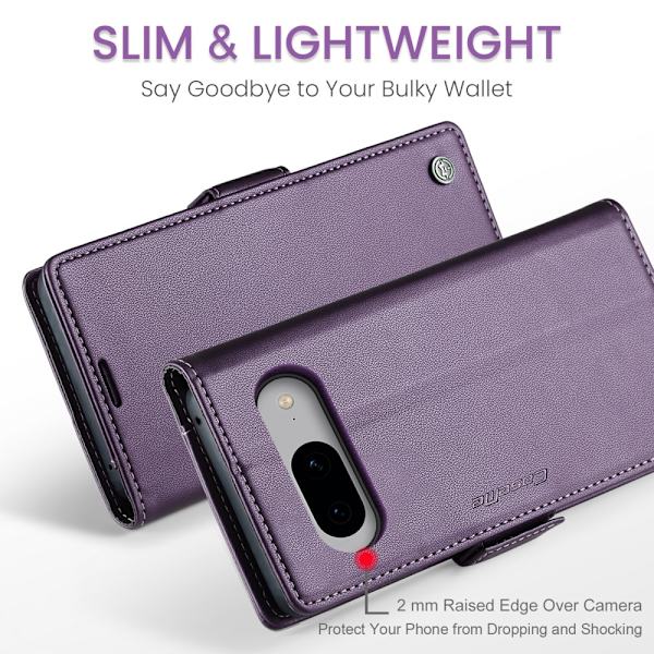 CaseMe Slim Plånboksfodral RFID-skydd Google Pixel 8 Lila