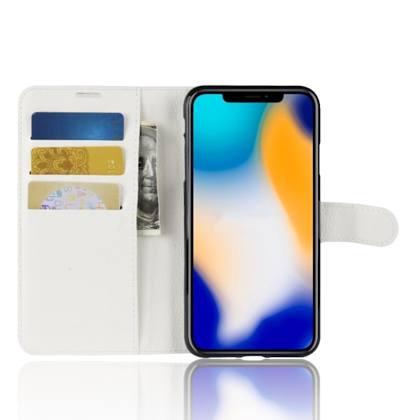 iPhone XS Max -valkoinen nahkakotelo