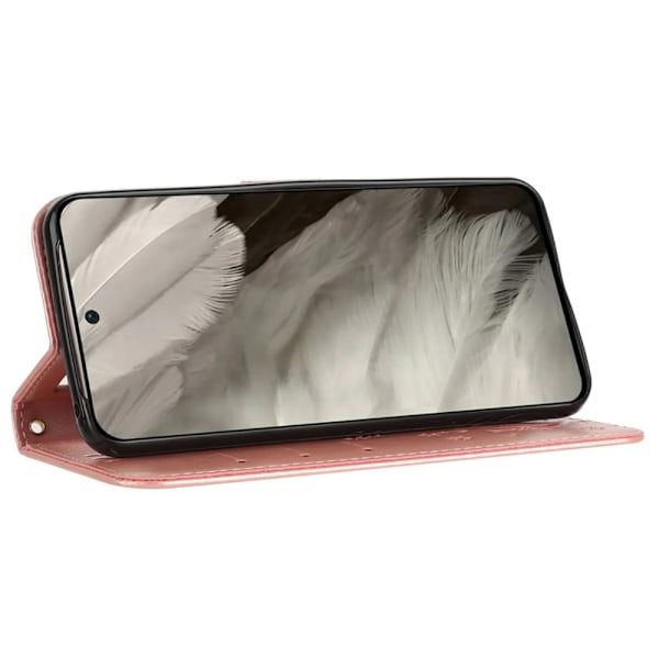 Läderfodral Fjärilar Google Pixel 8 Rosa