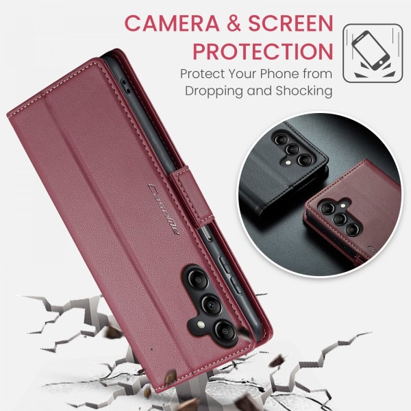 CaseMe Slim Wallet etui RFID-beskyttelse Samsung Galaxy A14 Rød