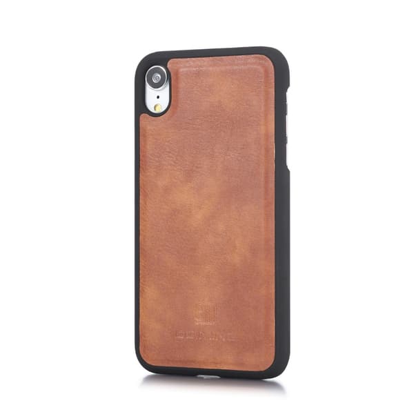 DG.MING 2-in-1 Magnet Plånbok iPhone XR Cognac