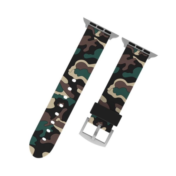 Silikonarmbånd Apple Watch 42/44/45 mm Camouflage Grøn