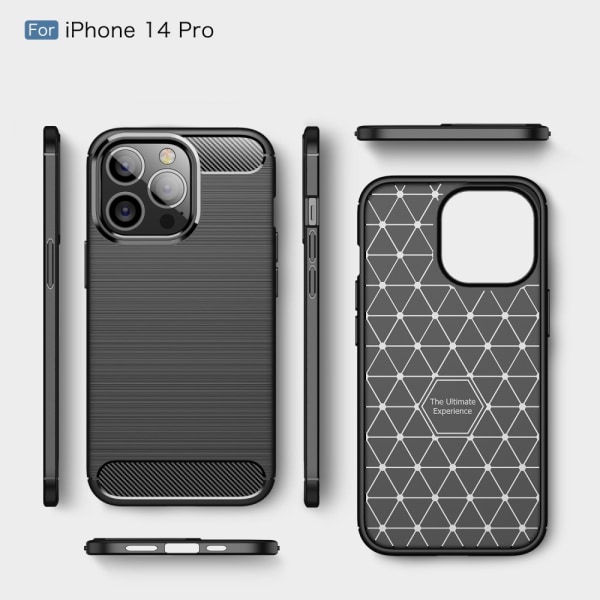 Carbon Shockproof TPU Case iPhone 14 Pro Black