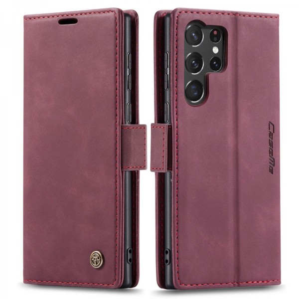 CaseMe Slim Plånboksfodral Samsung Galaxy S23 Ultra Röd