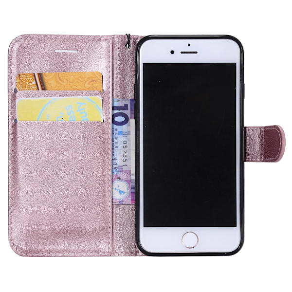 Magneettinen nahkainen lompakkokotelo iPhone 7/8/SE Roséguld