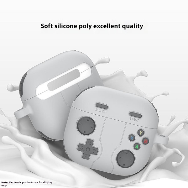 Silikonskal Med Karbinhake Apple AirPods 4 Gamepad Grå