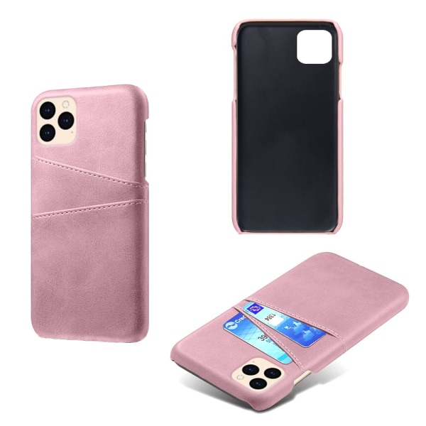 Nahkakotelo korttilokerolla iPhone 12/12 Pro Pink