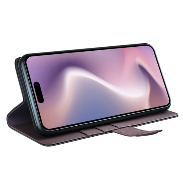 Äkta Läderfodral iPhone 16 Plus Brun