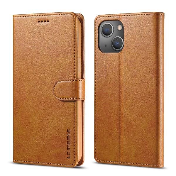 LC.IMEEKE Plånboksfodral iPhone 13 Cognac