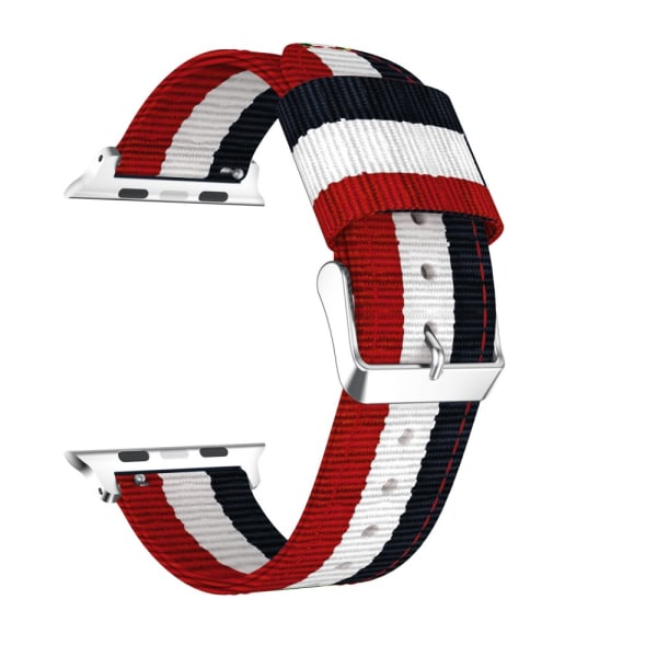 Nylonarmband Apple Watch 45mm Series 9 Blå/Vit/Röd
