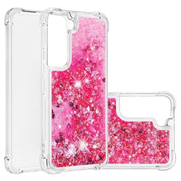 Glitter Bling TPU Skal Samsung Galaxy S22 Plus Rosa