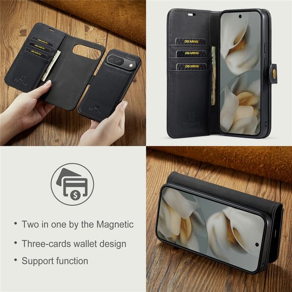 DG.MING 2-in-1 Magnet Wallet Google Pixel 10 Black