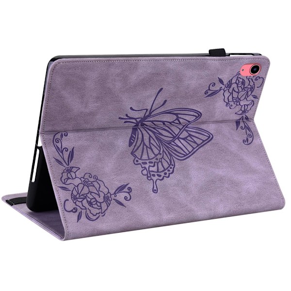Läderfodral Apple iPad 11 11th Gen (2025) Fjärilar Lila