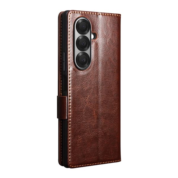 Qialino Læder Wallet Case Samsung Galaxy Z Fold 7 Brun