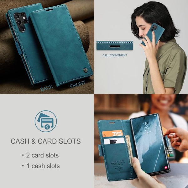 CaseMe Slim Plånboksfodral Samsung Galaxy S24 Ultra Blå