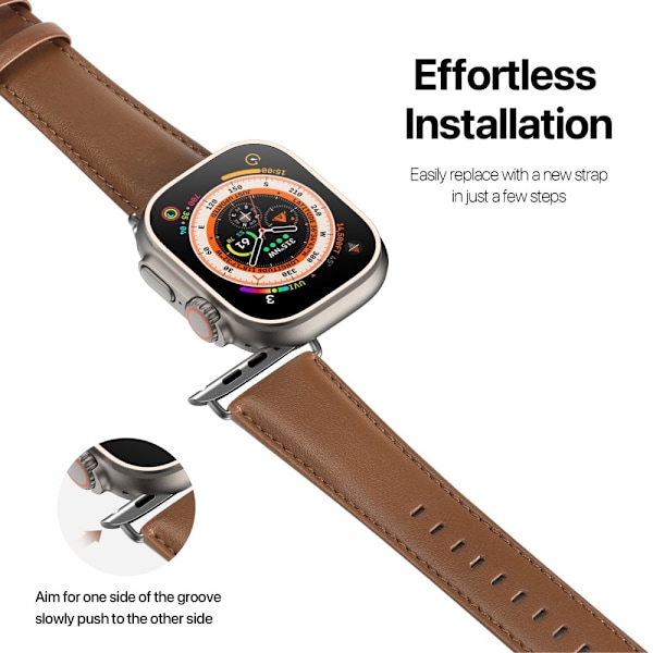 Dux Ducis Nahkainen Ranneke Apple Watch Series 10 42mm Ruskea