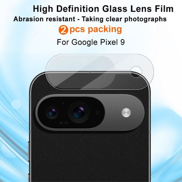 Imak 2-pak Hærdet Glas Kamerabeskyttelse Google Pixel 9 Transparent