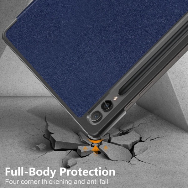 Samsung Galaxy Tab S9 Plus etui Tri-fold mørkeblå