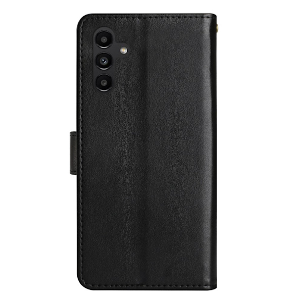 Perhoskuvioitu nahkakotelo Samsung Galaxy A54:lle, musta