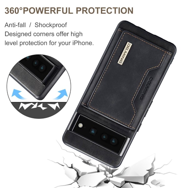 DG.MING Magnetisk kortholder etui Google Pixel 7 Pro Sort