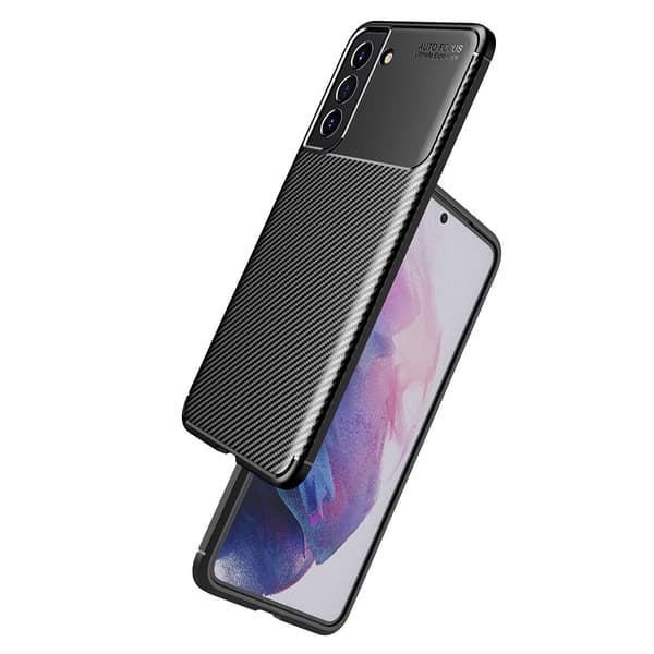 Carbon Stødsikkert Etui Samsung Galaxy S21 FE Sort