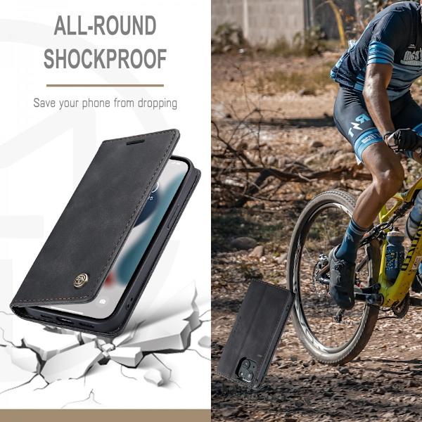 CaseMe Slim Pungetui iPhone 13 Sort
