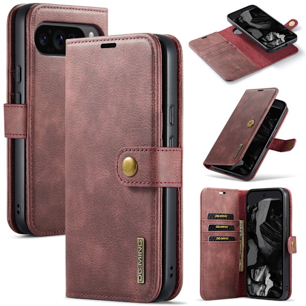 DG.MING 2-in-1 Magnet Wallet Google Pixel 9 Pro XL Red