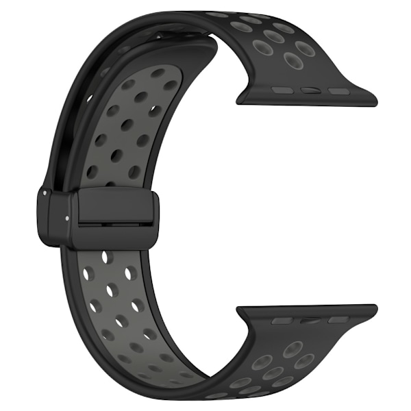 Silikonarmband Sport Apple Watch Series 10 42mm Svart/Grå