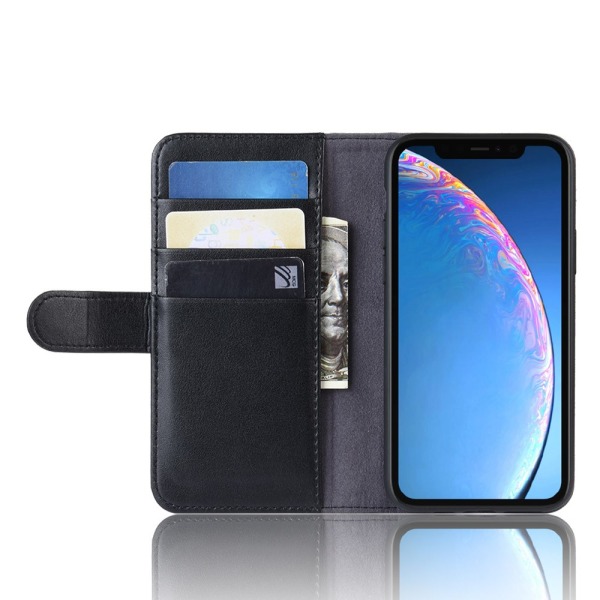 Ægte læder etui iPhone 11 Sort