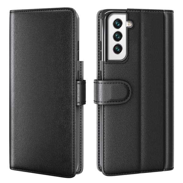 Ægte lædercover Samsung Galaxy S22 Plus Sort