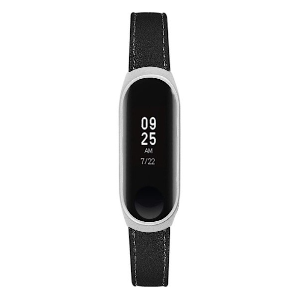 Ægte læderrem til Xiaomi Mi Band 5/6 Sort