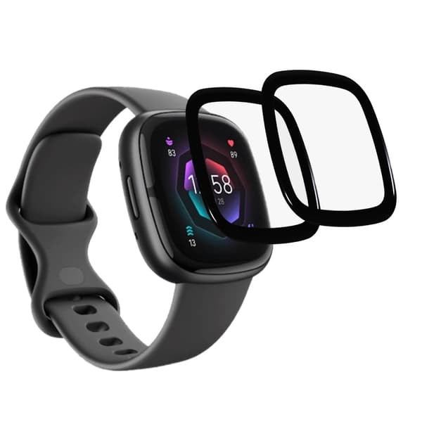 2 kpl Fitbit Versa 4/Sense 2 -näytönsuojaa, musta
