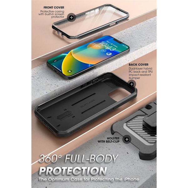 SUPCASE Unicorn Beetle Pro -kuori iPhone 14 Plus - Musta