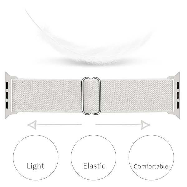 Elastinen Nylon-ranneke Apple Watch Series 10 42mm Valkoinen