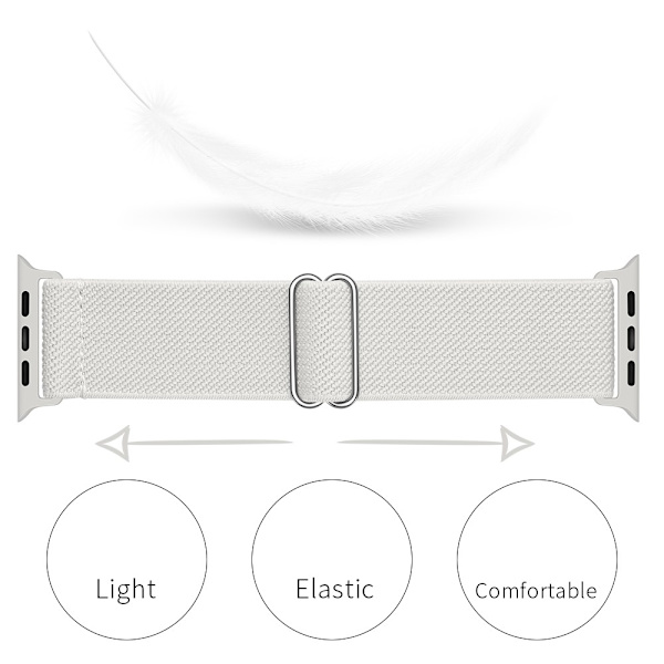 Elastiskt Nylonarmband Apple Watch Series 10 42mm Vit