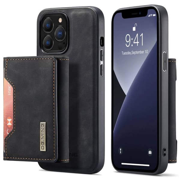 DG.MING 2-i-1 Magnetiskt Skal Med Kortfack iPhone 14 Pro Max Sva