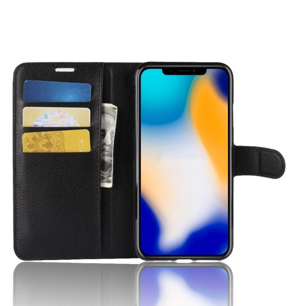 Mobilcover Læder iPhone XS Max Sort